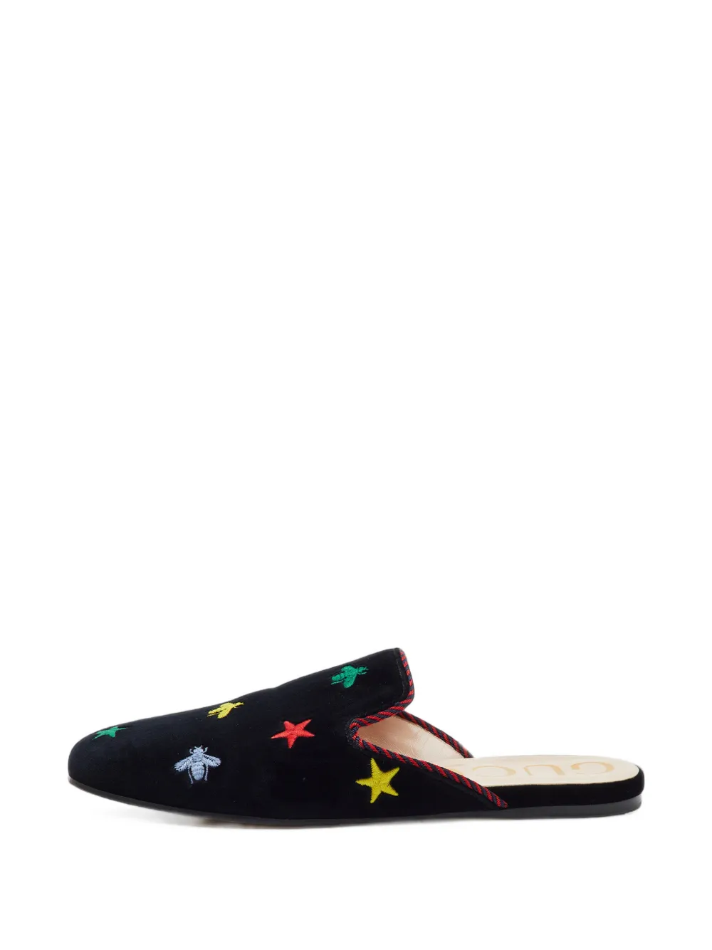 Gucci Pre-Owned Mules Princetown con ricamo - Nero