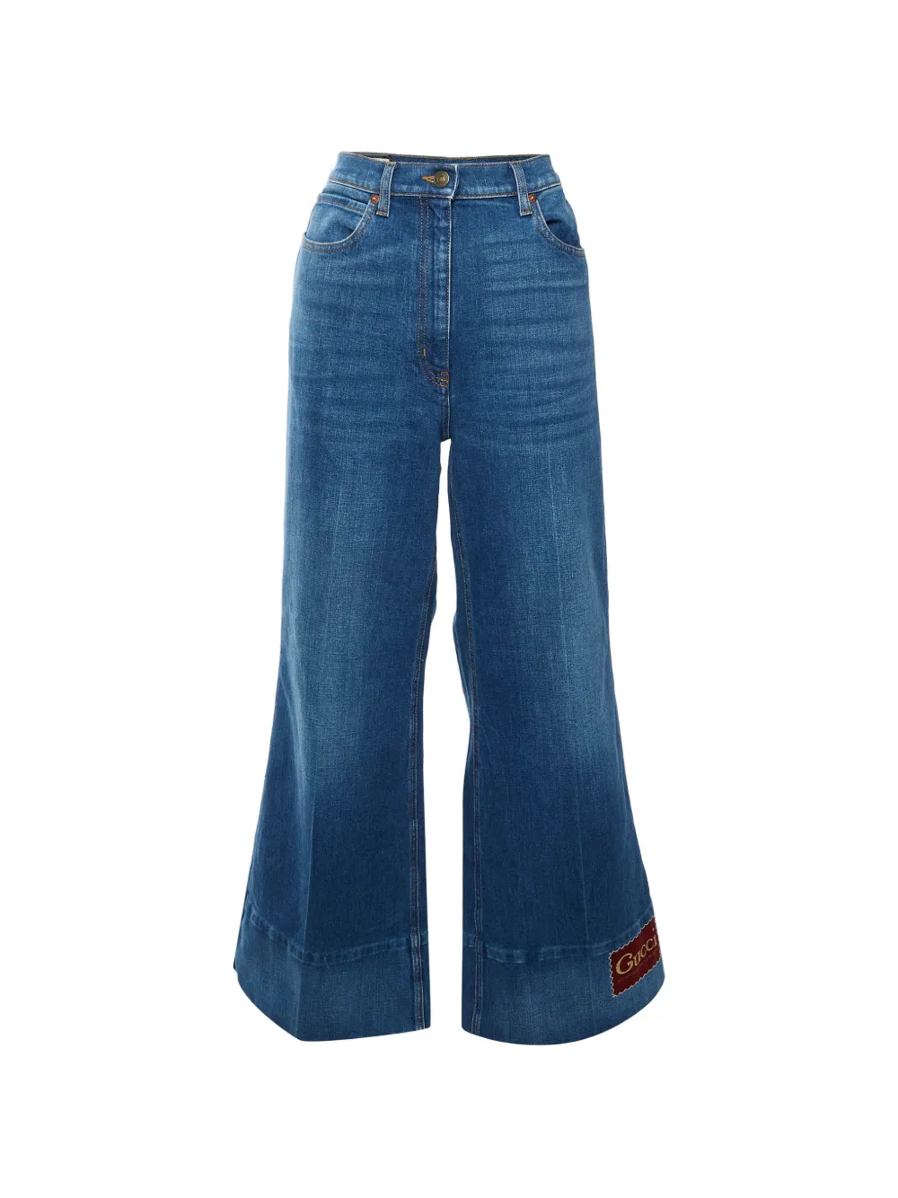 Gucci Pre-Owned logo-patch belt-loop jeans - Blau