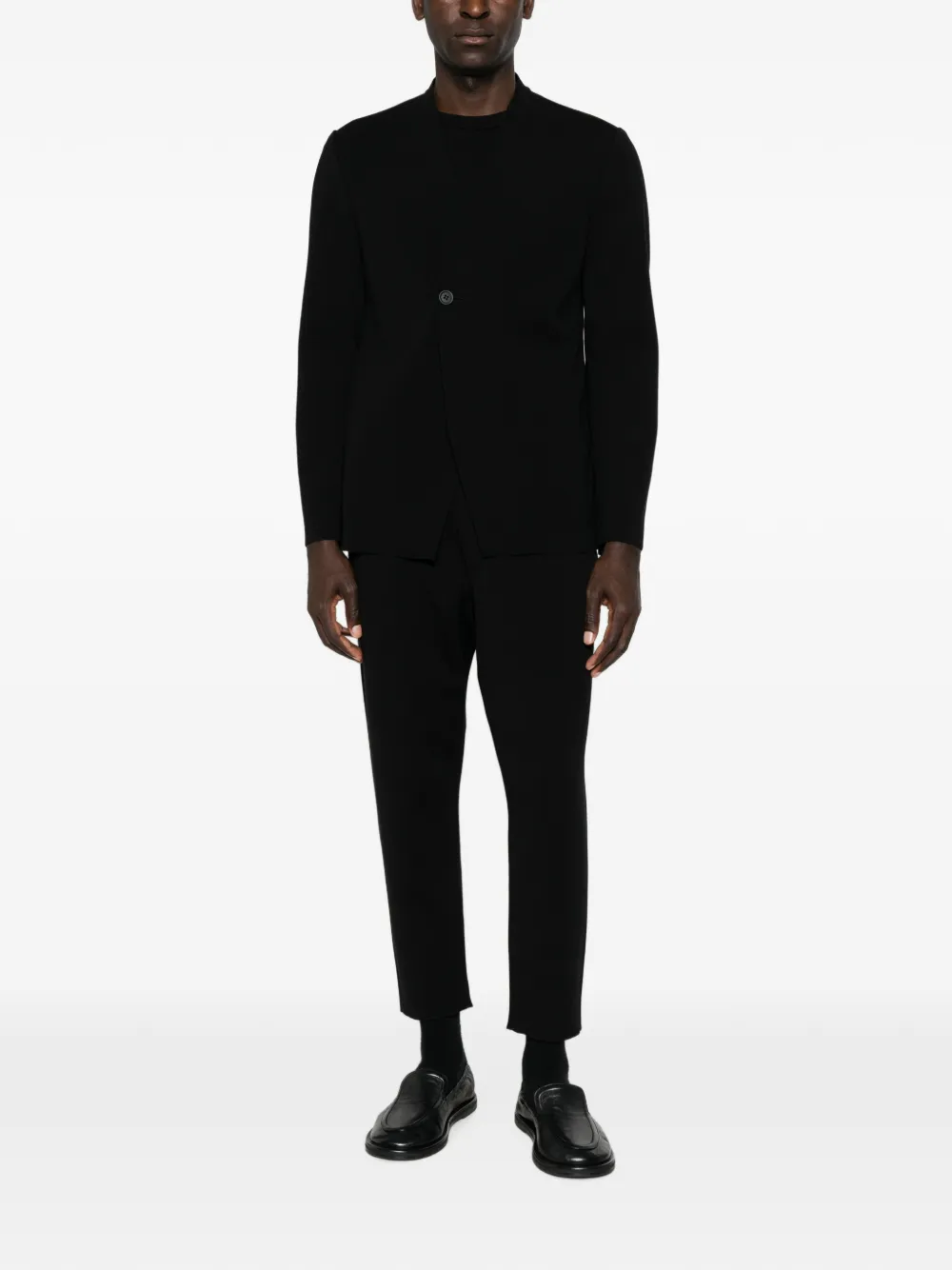 CFCL single-breasted collarless jacket Zwart
