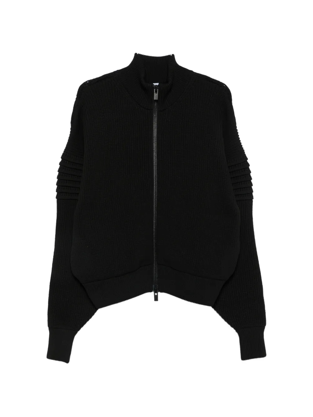 CFCL Gerippter Cardigan mit Reißverschluss - Schwarz