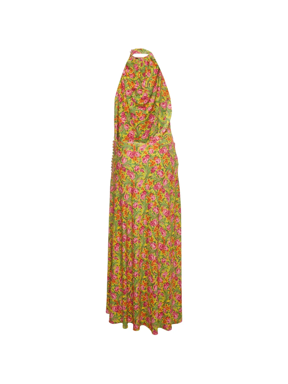 Magda Butrym Maxikleid mit Blumenprint und Rosettendetail - Gelb
