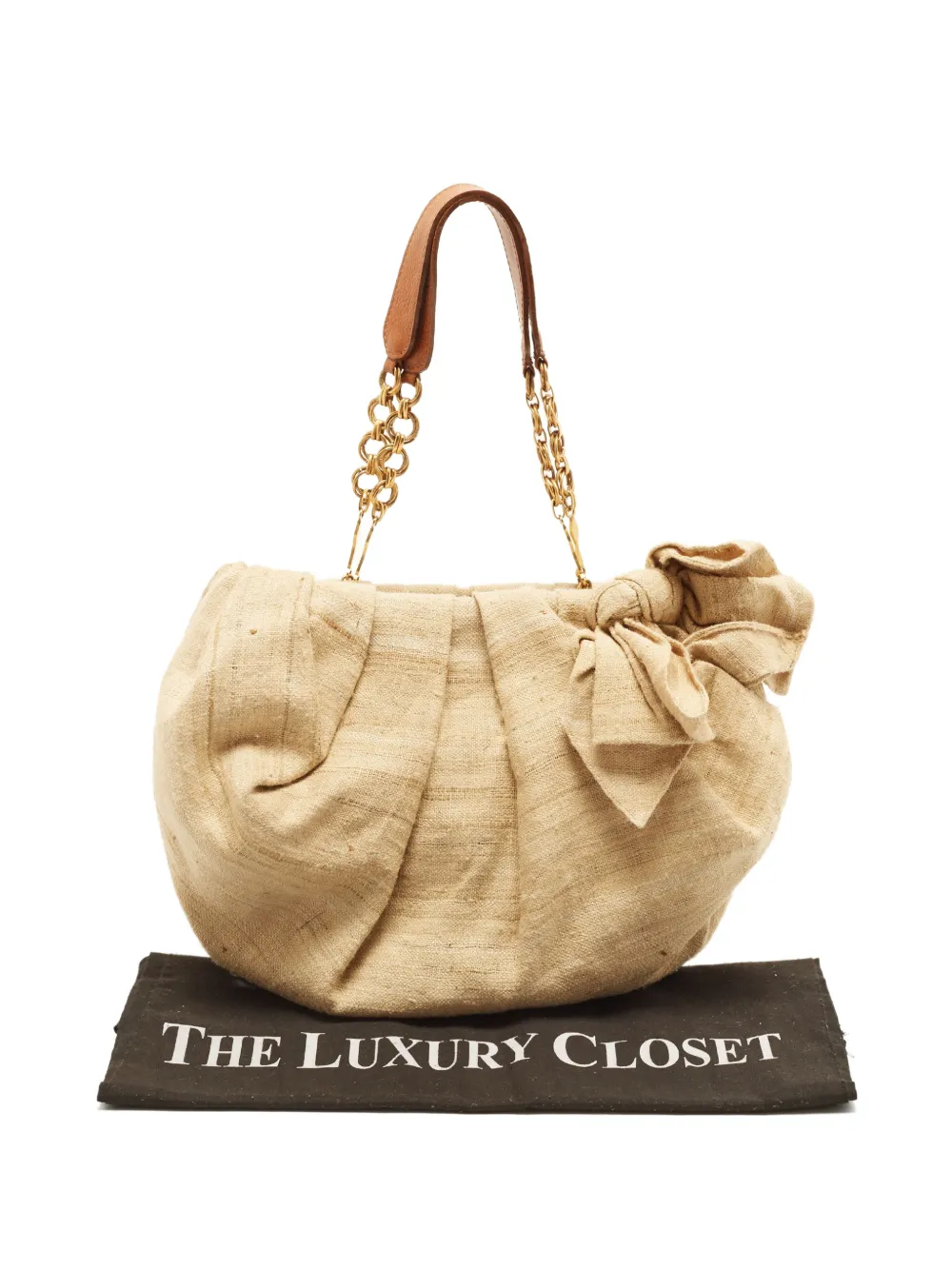 Christian Louboutin Pre-Owned Borsa plissettata con fiocco - Toni neutri