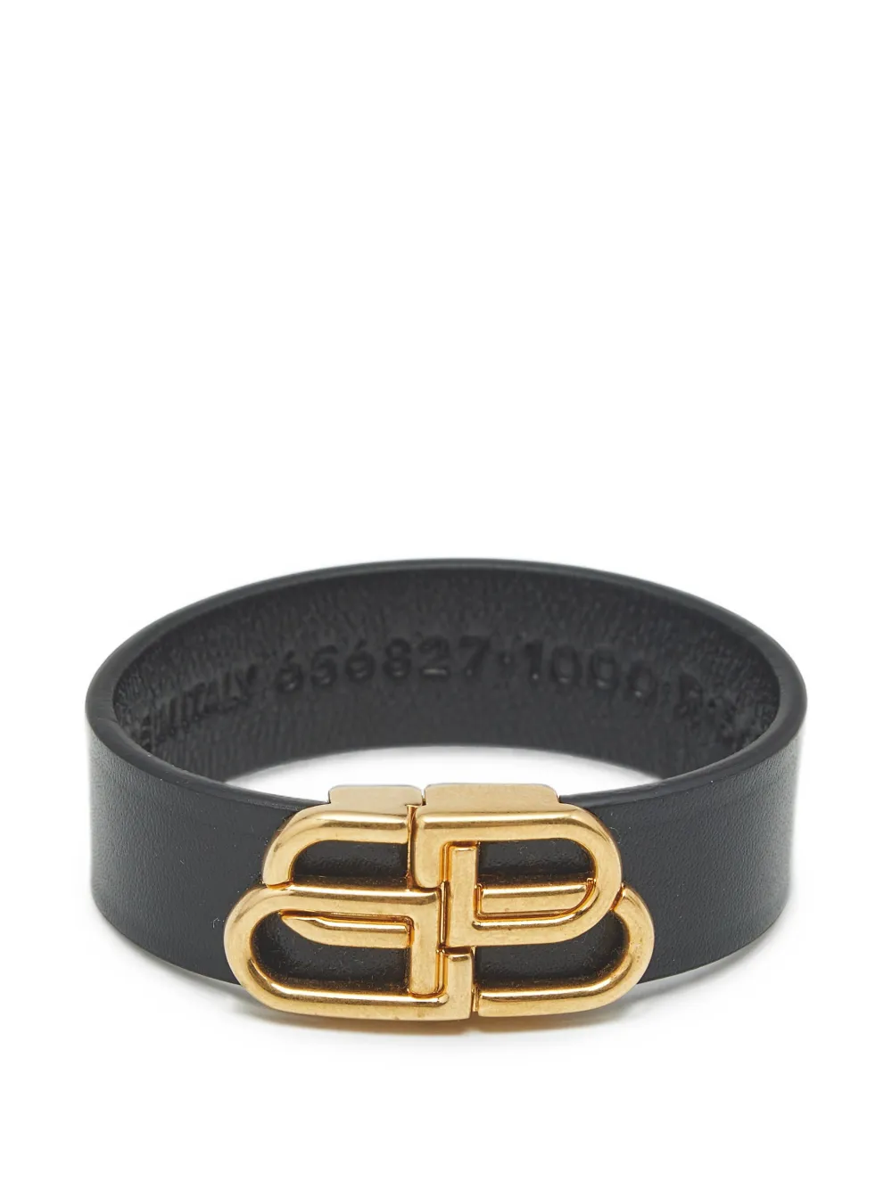 Balenciaga Pre-Owned BB logo leather bracelet - Schwarz