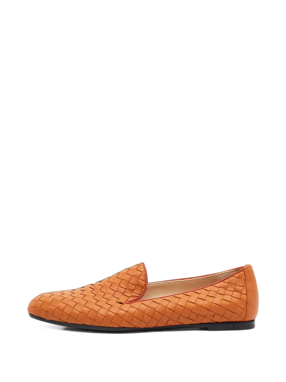 Bottega Veneta Pre-Owned Mocassini Intrecciato con punta tonda - Arancione