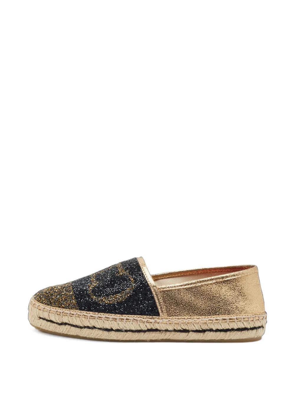 Carolina Herrera Vintage Initials Insignia glitter espadrilles - Gold