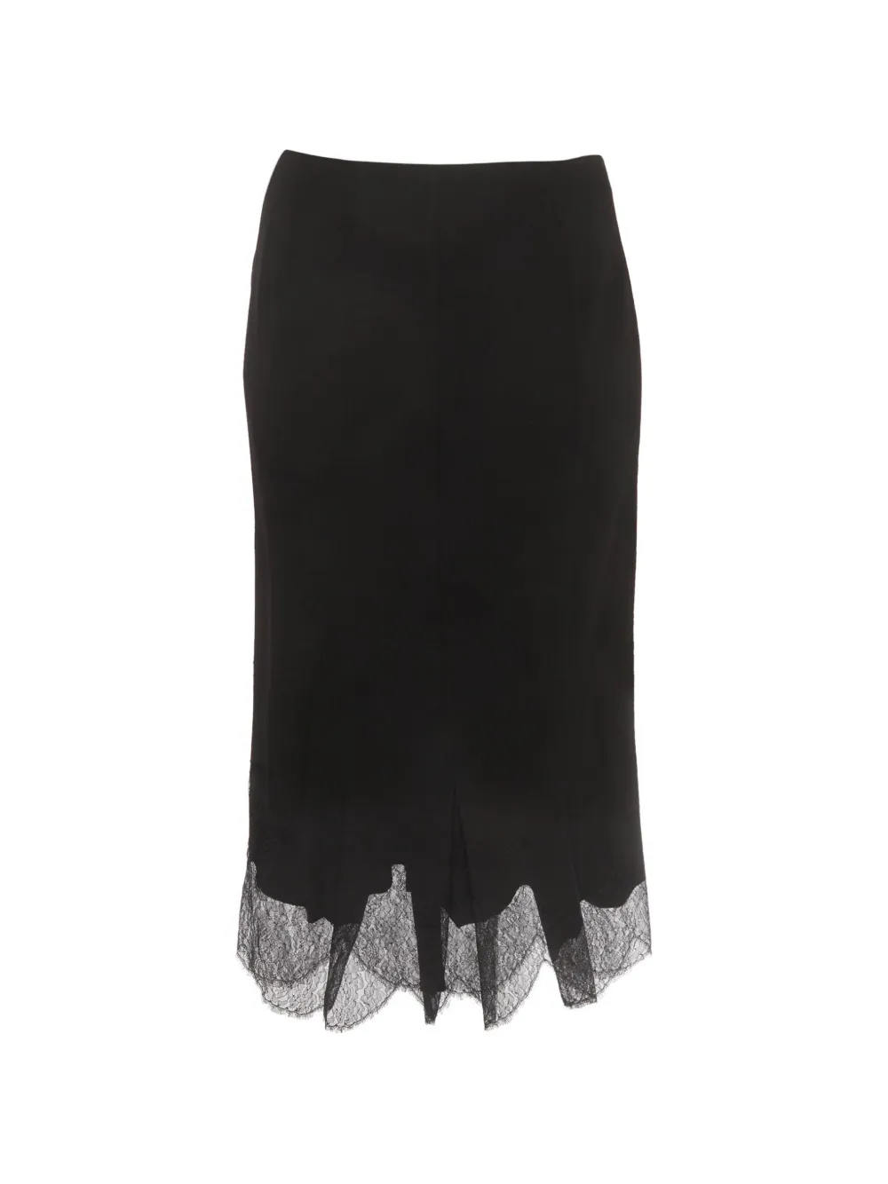 Fendi Pre-Owned lace-trim zip-up midi pencil skirt - Schwarz