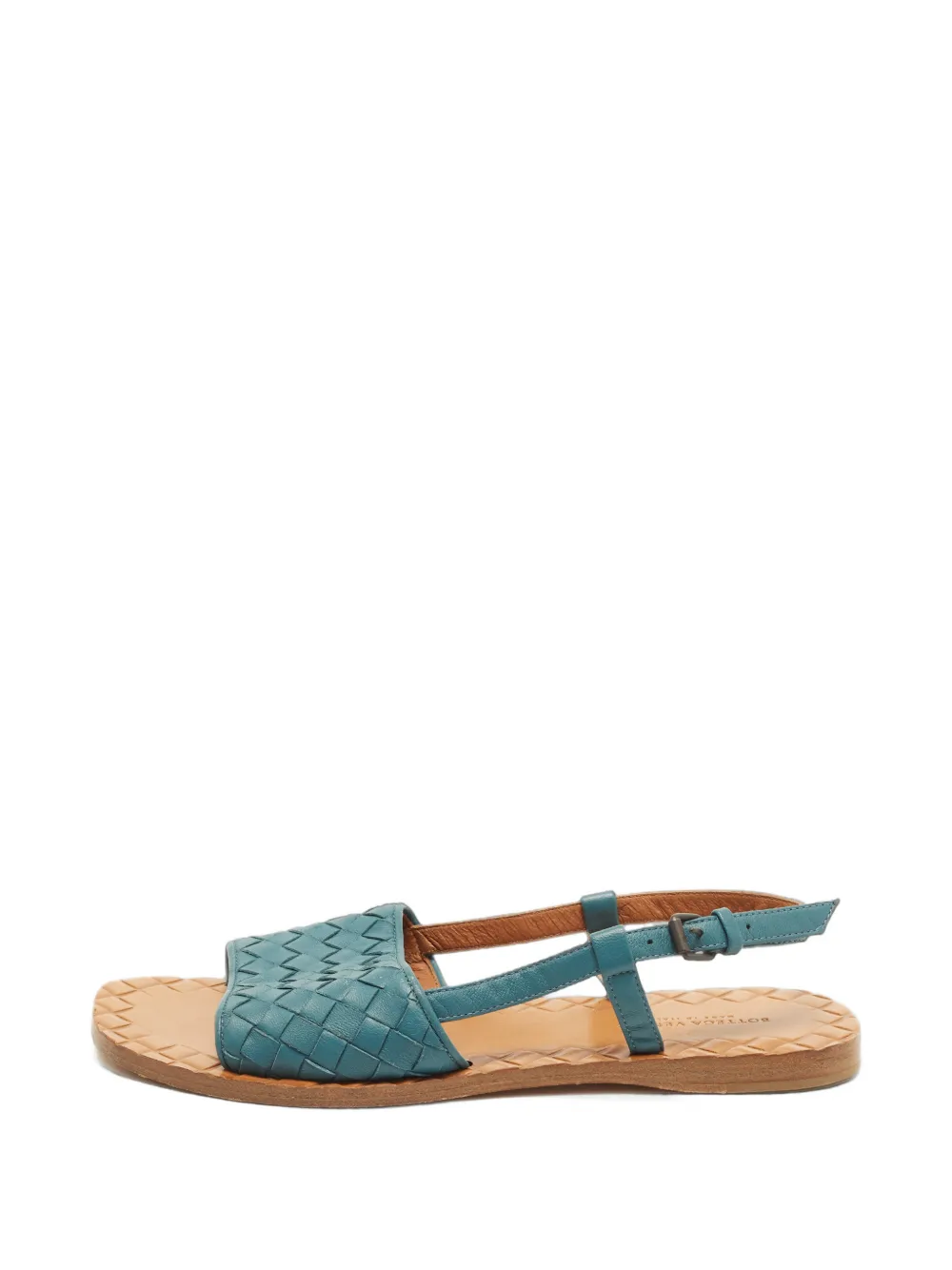 Bottega Veneta Pre-Owned Intrecciato slingback sandals - Blau