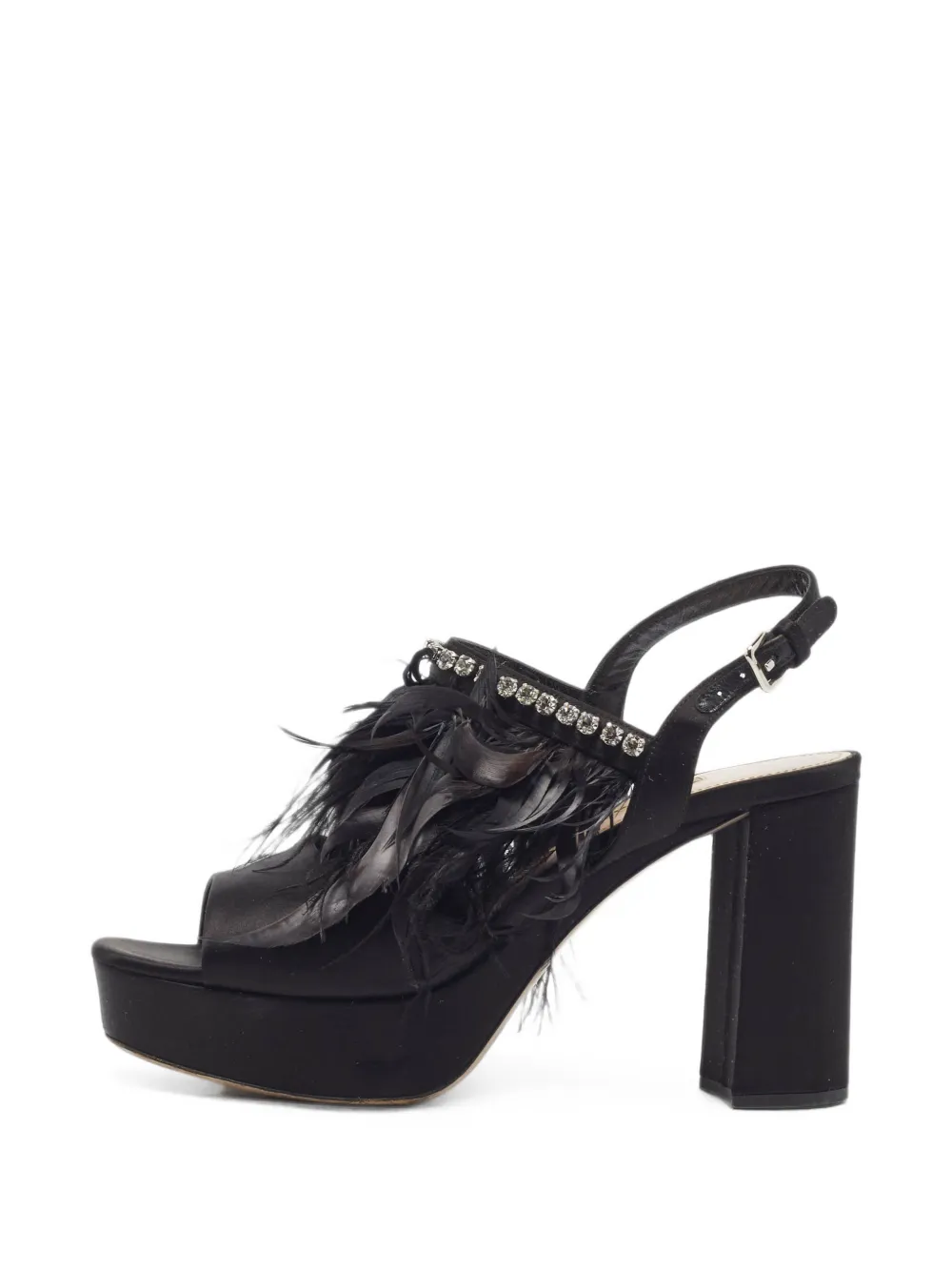 Miu Miu Pre-Owned Sandalen mit Kristallen - Schwarz