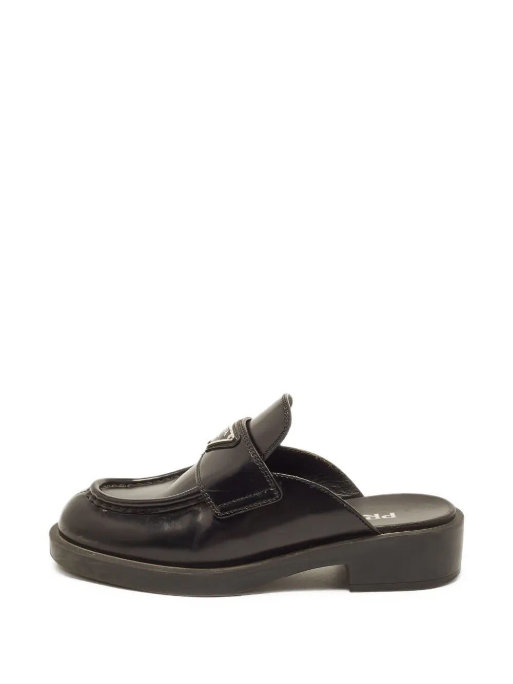 Prada Pre-Owned Triangle logo loafer mules - Nero