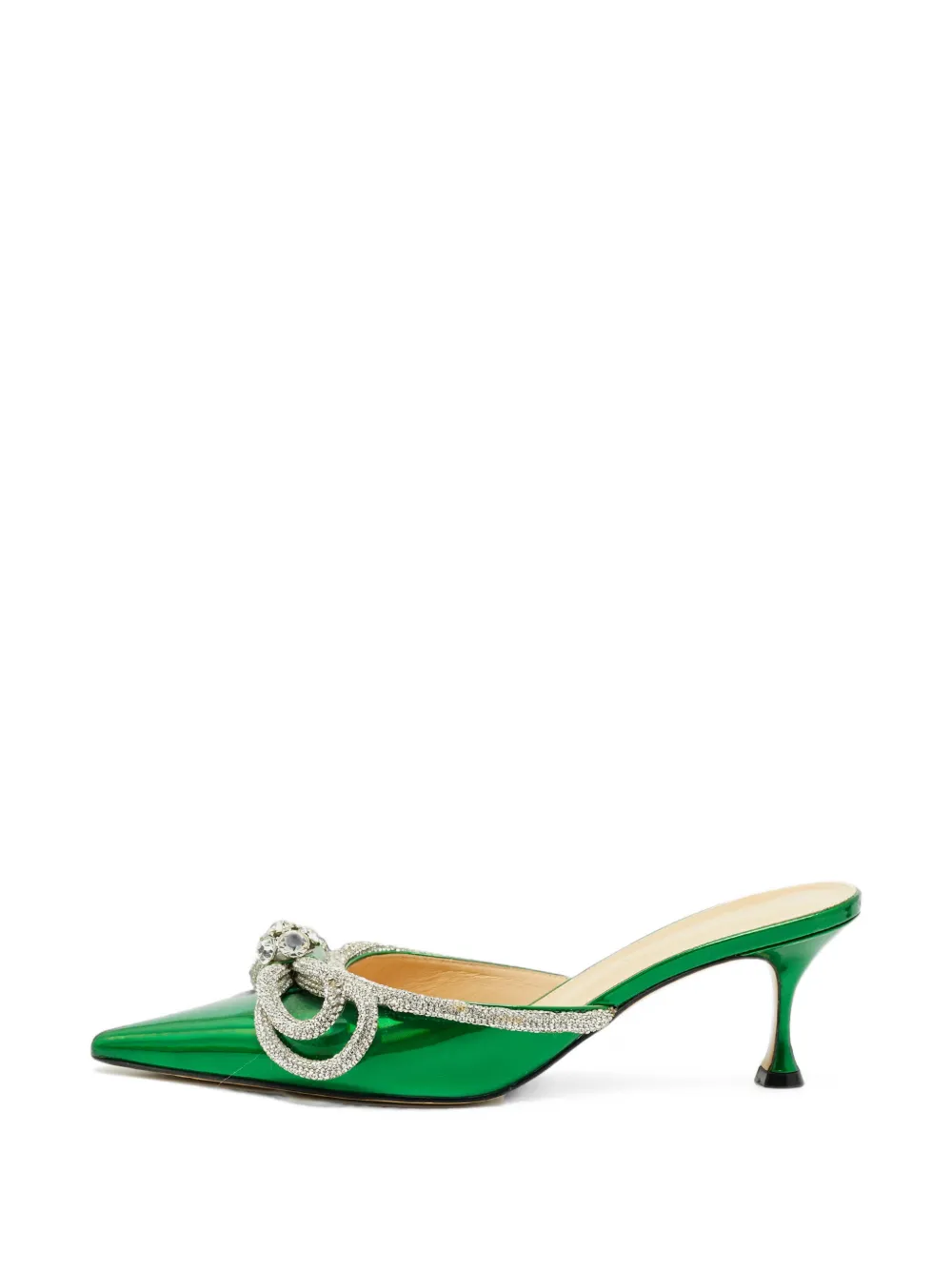 MACH & MACH mules Double Bow à bout pointu - Vert MACH & MACH mules Double Bow à bout pointu - Vert