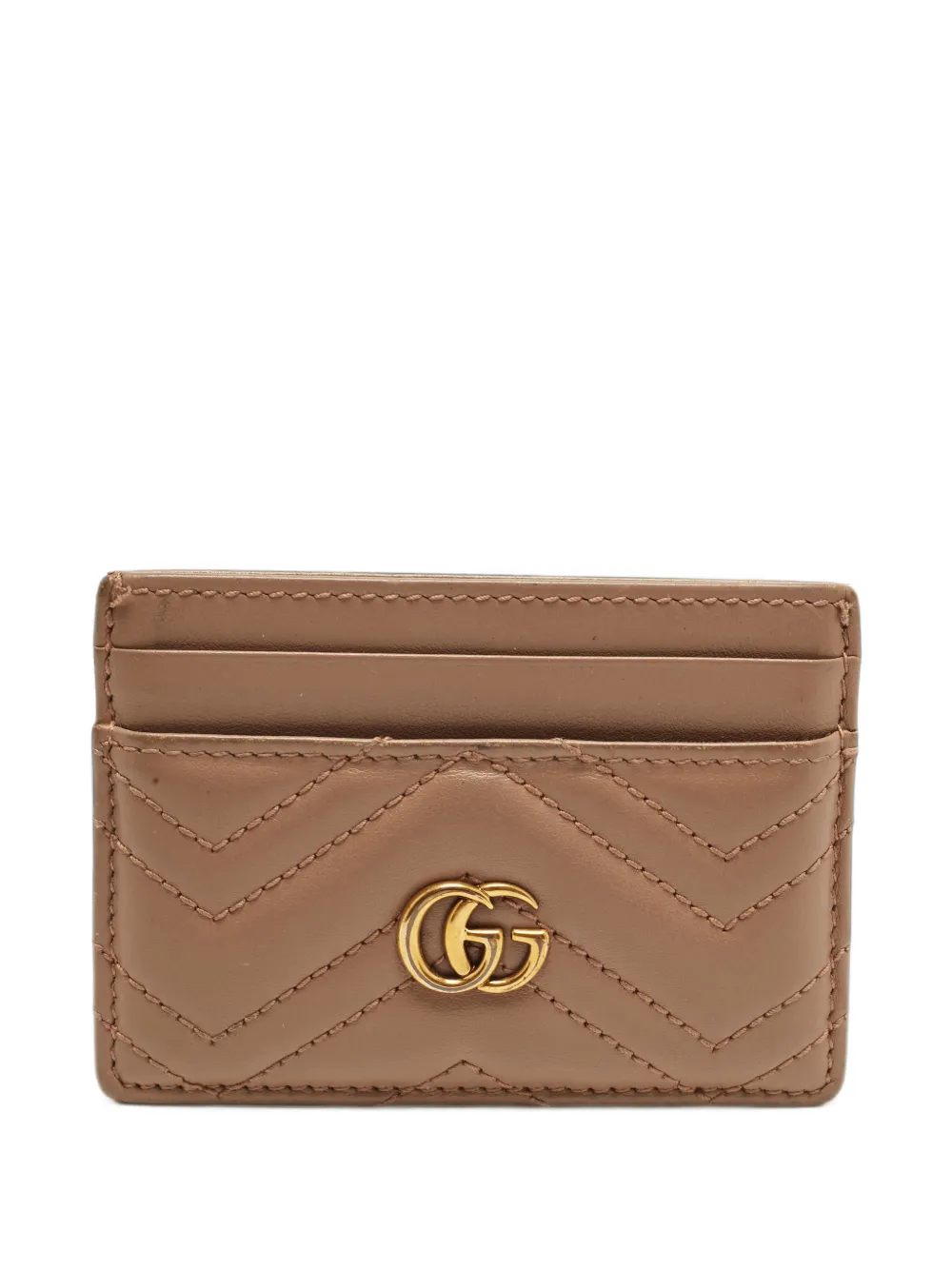 Gucci Pre-Owned GG Marmont matelassé card holder - Nude