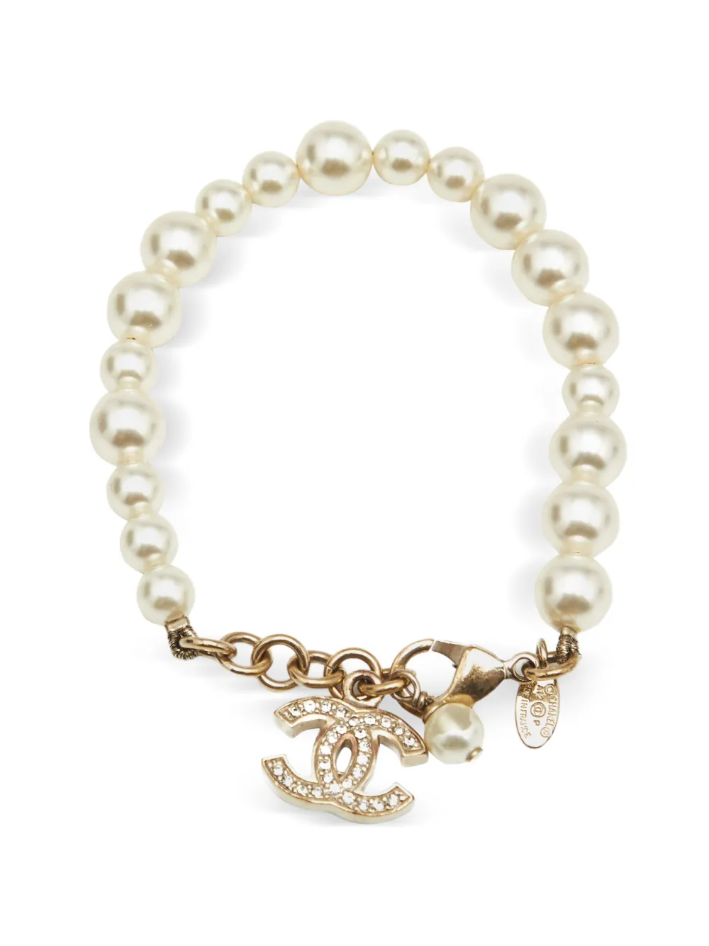 CHANEL Pre-Owned CC faux-pearl bracelet - Oro