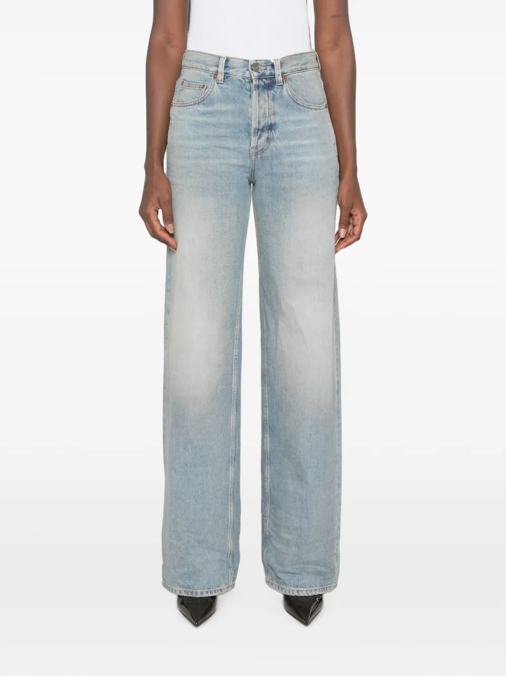Saint Laurent Jeans met wijde pijpen Blauw
