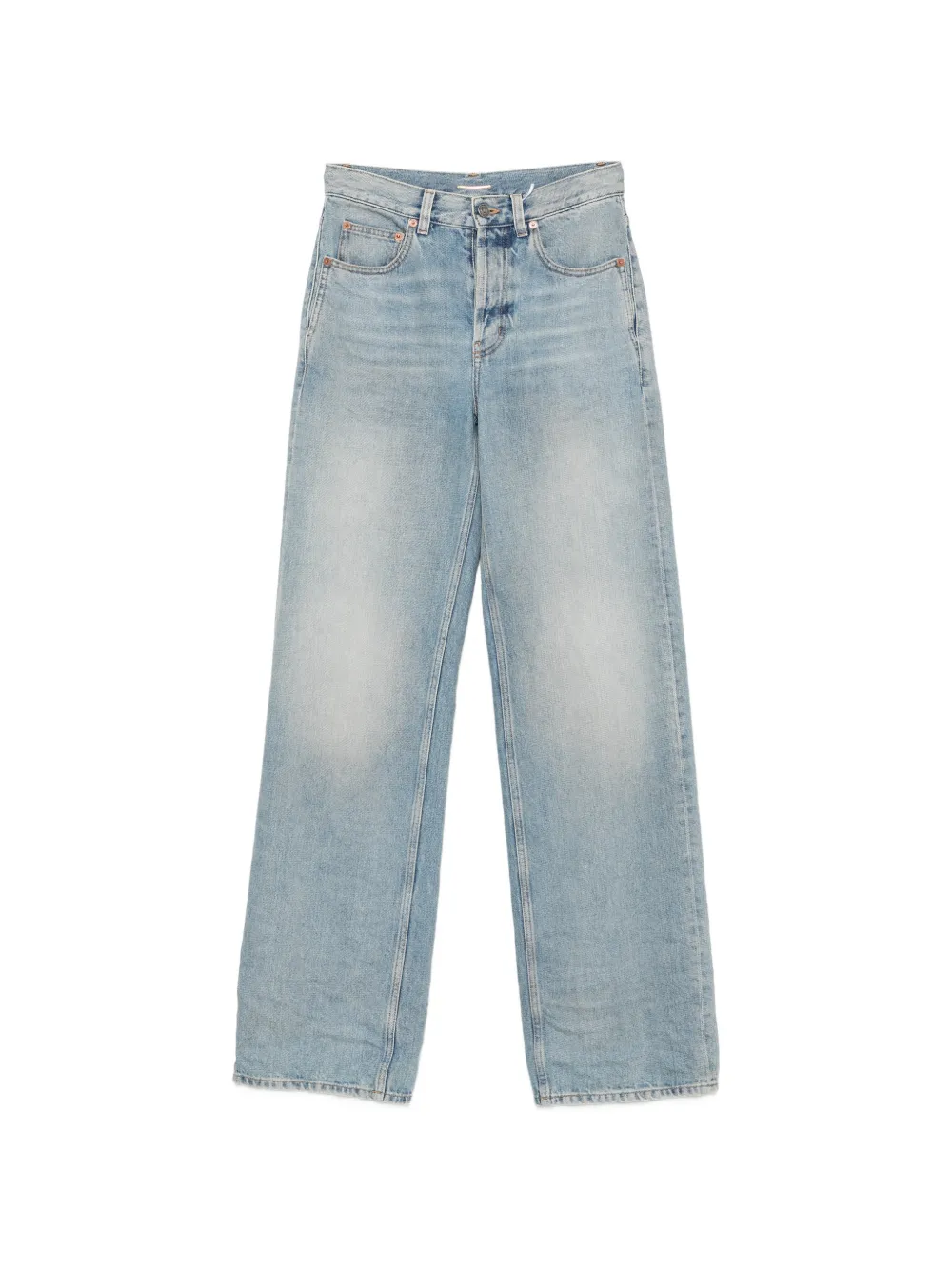 Saint Laurent faded wide-leg jeans - Blau