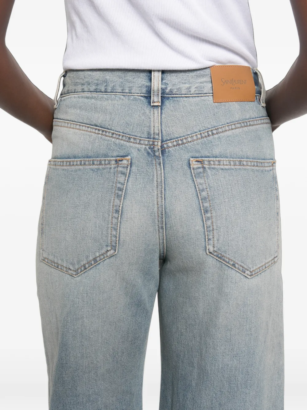 Saint Laurent Jeans met wijde pijpen Blauw