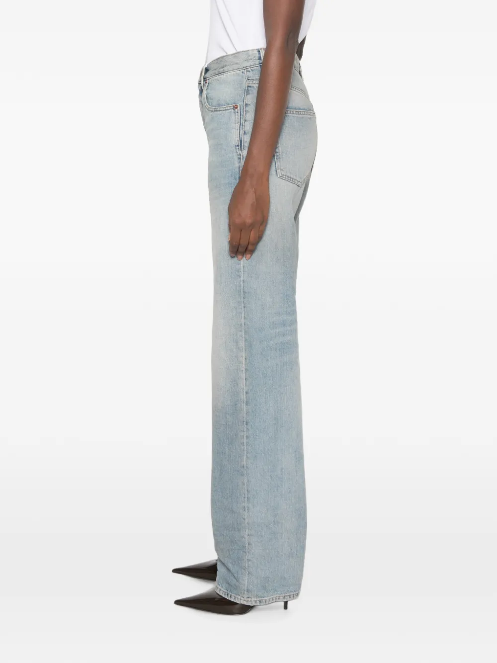 Saint Laurent Jeans met wijde pijpen Blauw