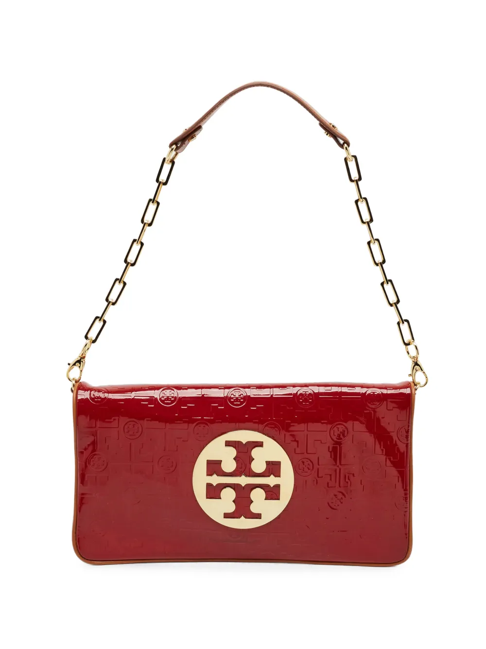 Tory Burch Reva Monogram embossed shoulder bag - Rosso