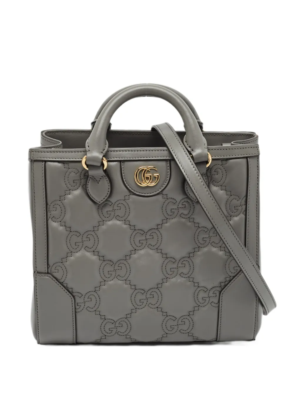 Gucci Pre-Owned mini GG matelassé leather tote bag - Grau