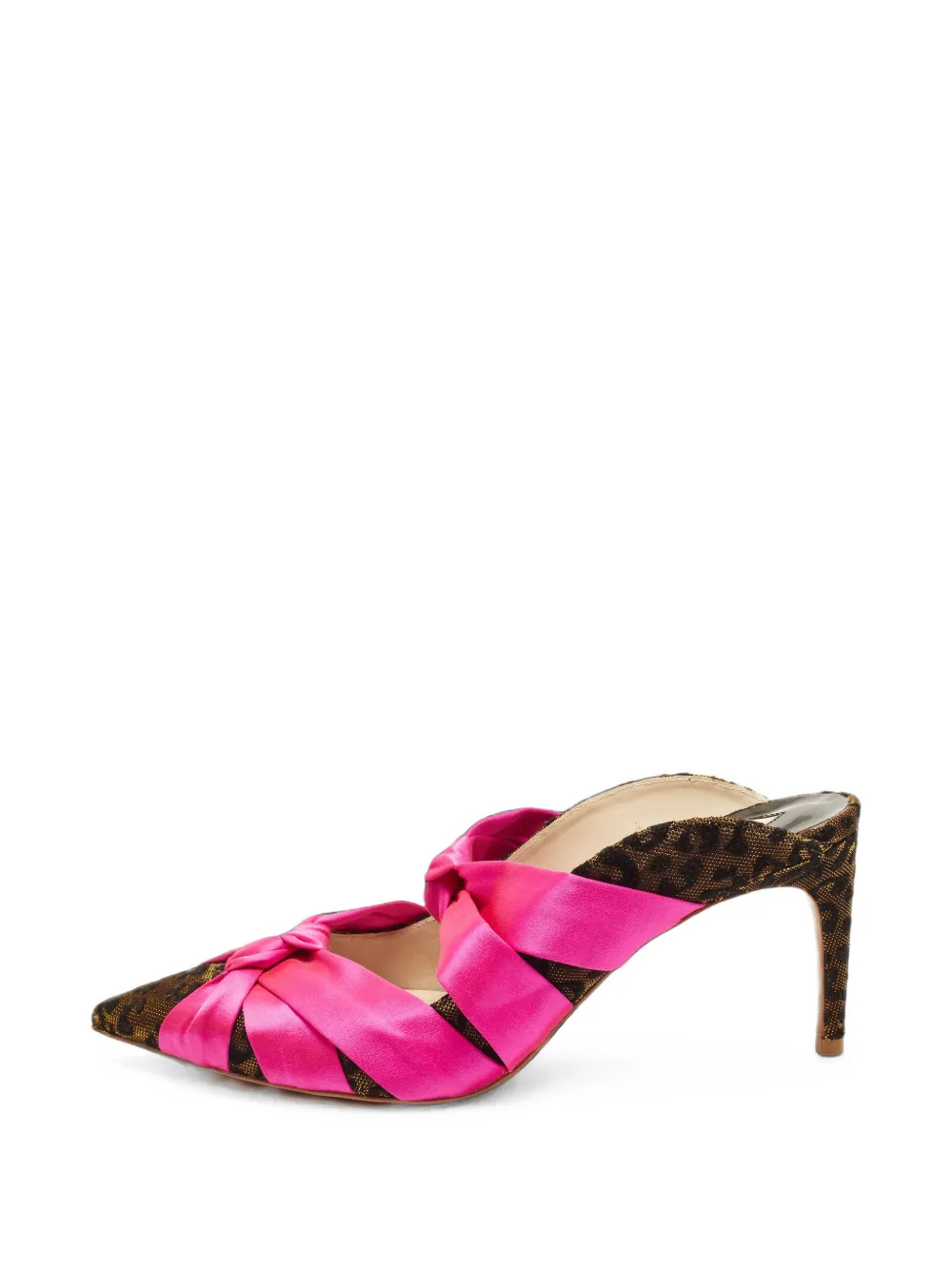 Sophia Webster knot-embellished jacquard mules - Rosa