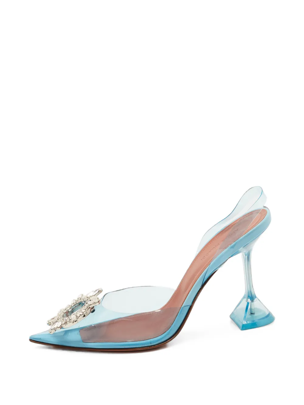 Amina Muaddi Begum Glass Slingback-Pumps - Blau
