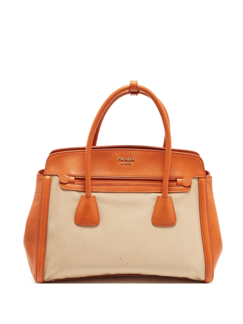 Prada Pre-Owned Borsa tote Canapa Lux in pelle Saffiano - Arancione
