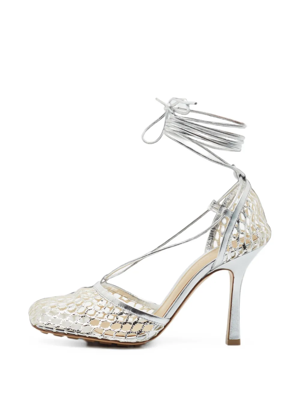 Bottega Veneta Pre-Owned Stretch ankle wrap sandals - Silber