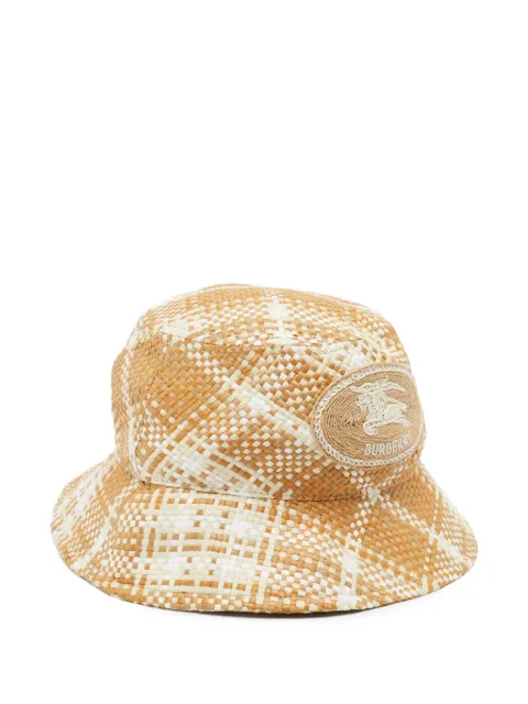 Burberry Pre-Owned Knight Stamp raffia-effect bucket hat