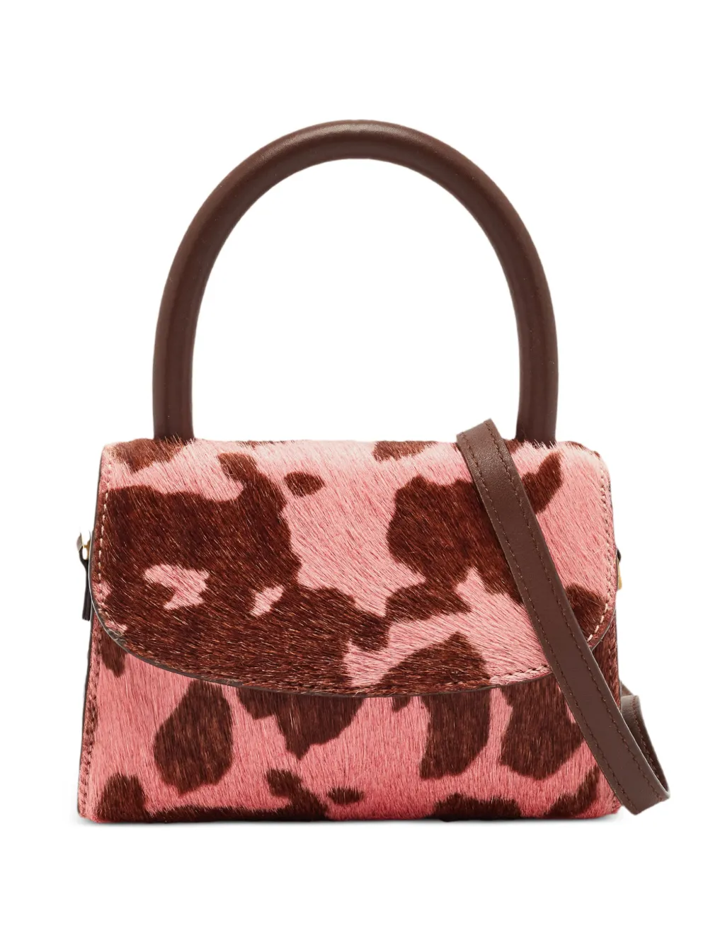 BY FAR cow-print calf hair handbag - Rosa