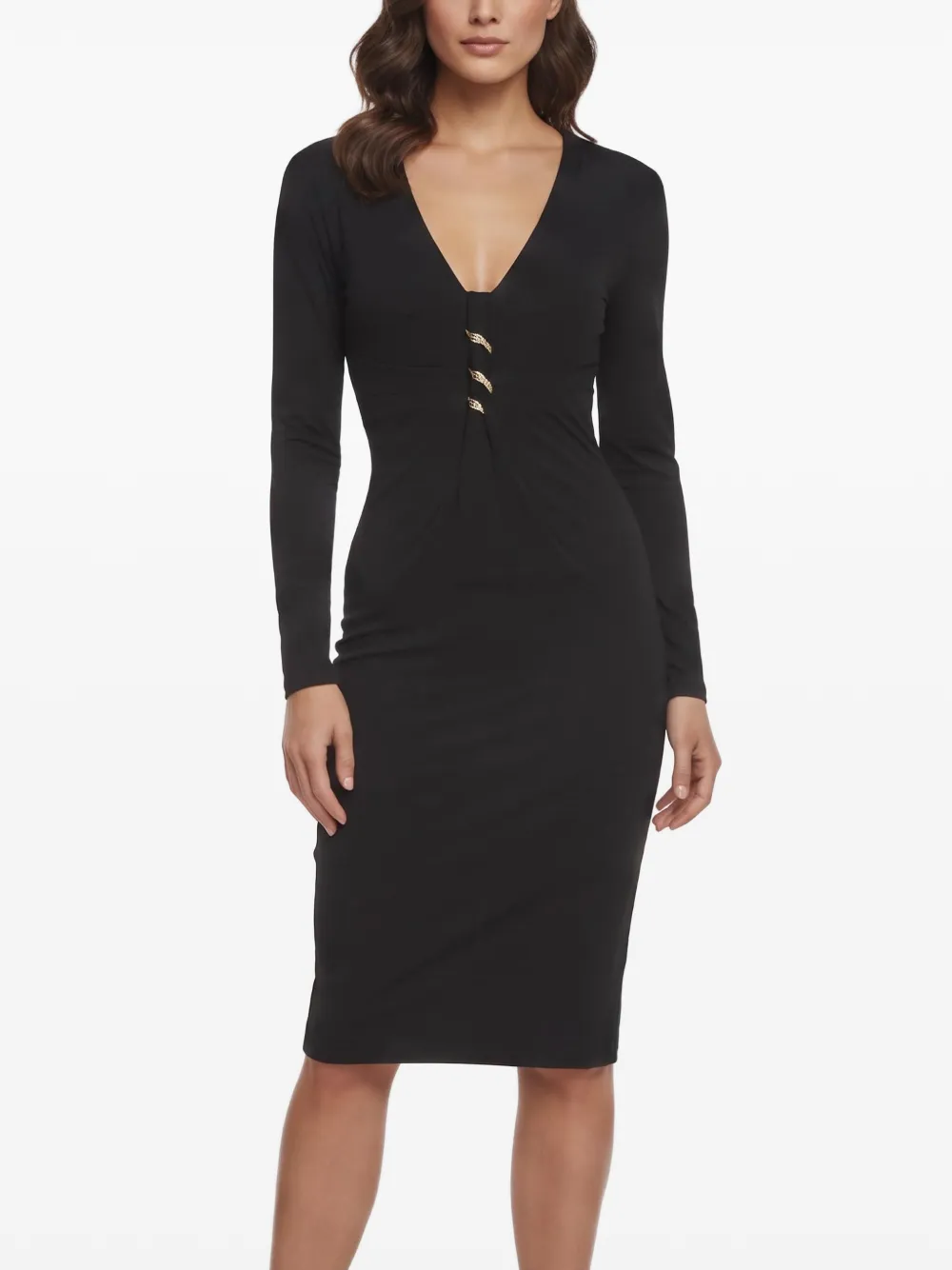 Roberto Cavalli Vintage V-neck midi dress - Nero