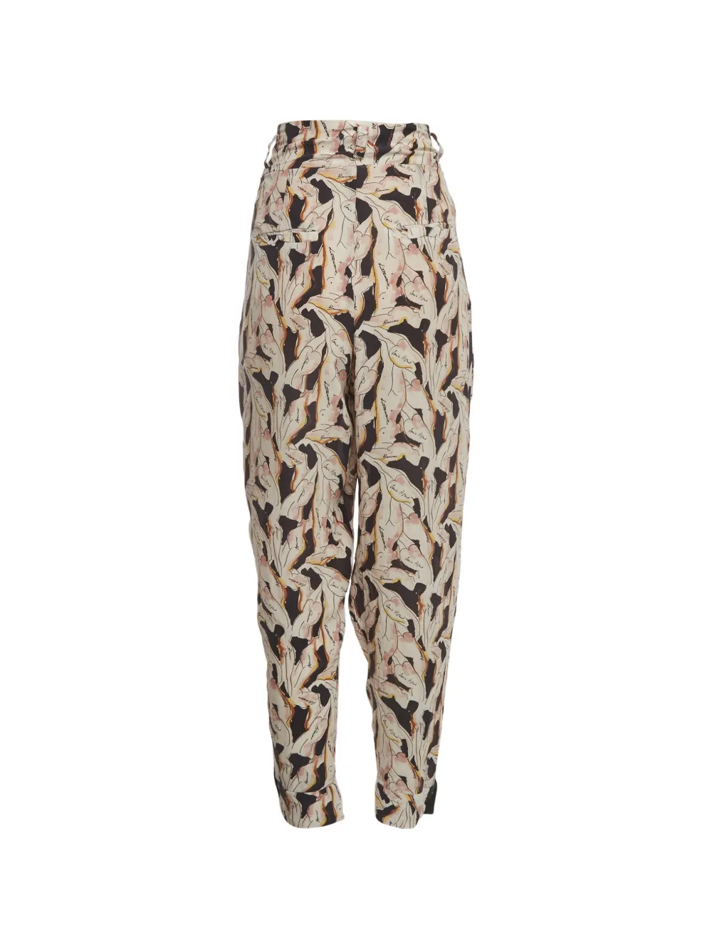Sonia Rykiel Pre-Owned abstract-print crepe tapered trousers - Toni neutri