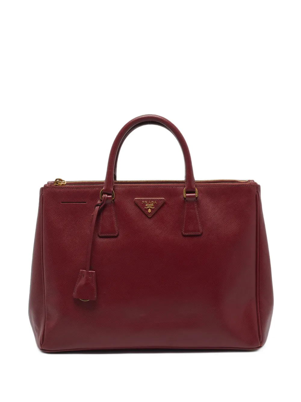 Prada Pre-Owned Borsa tote in pelle Saffiano con doppia zip - Rosso