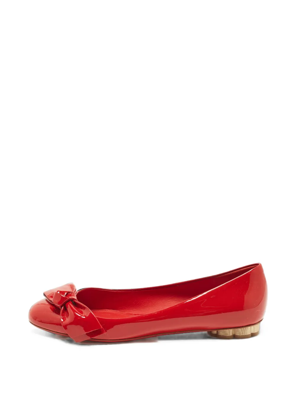 Ferragamo Pre-Owned Avola bow-detail ballet flats - Rosso
