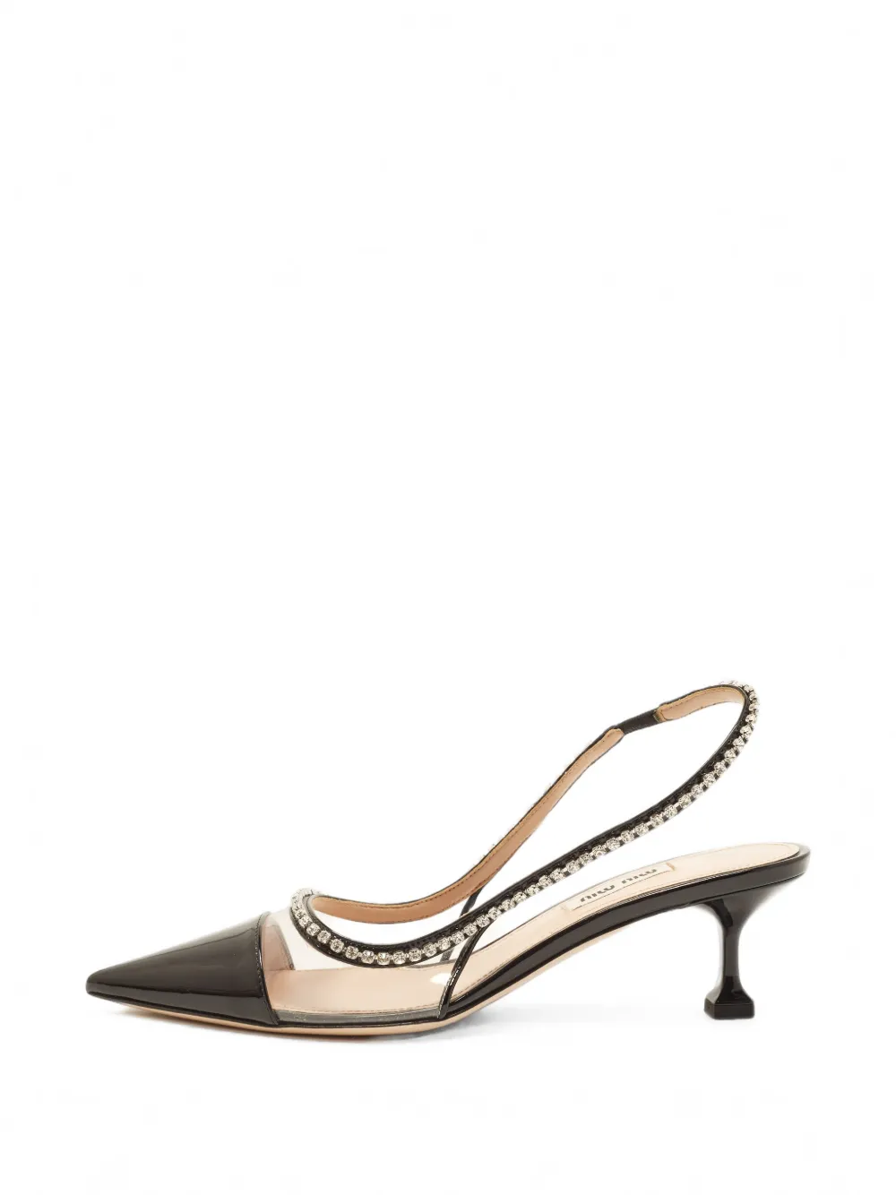 Miu Miu Pre-Owned crystal-embellished slingback pumps - Schwarz