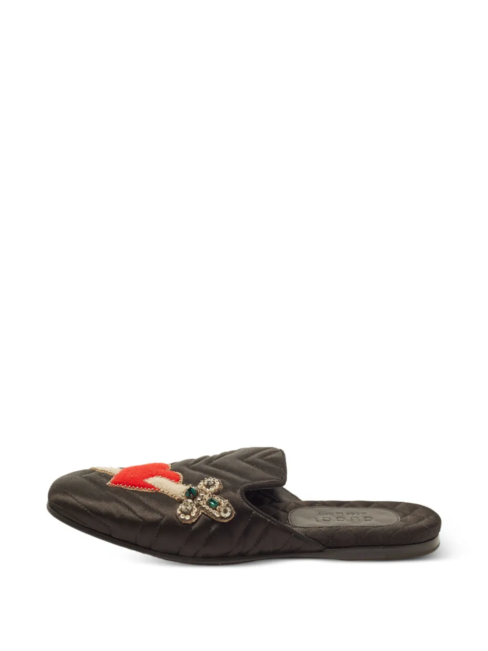Gucci Pre-Owned quilted heart-patch mules - Braun