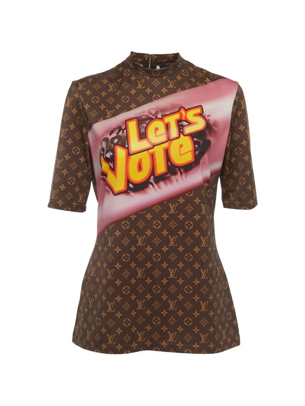 Louis Vuitton Pre-Owned Monogram Let's Vote T-shirt - Marrone