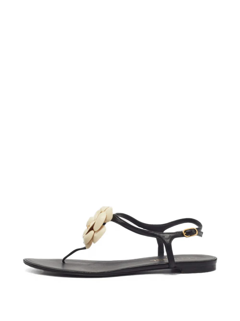 CHANEL Pre-Owned Slingback-Sandalen mit Blumendetail - Schwarz