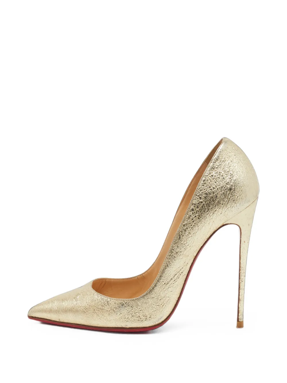 Christian Louboutin Pre-Owned So Kate foil-leather pumps - Gold