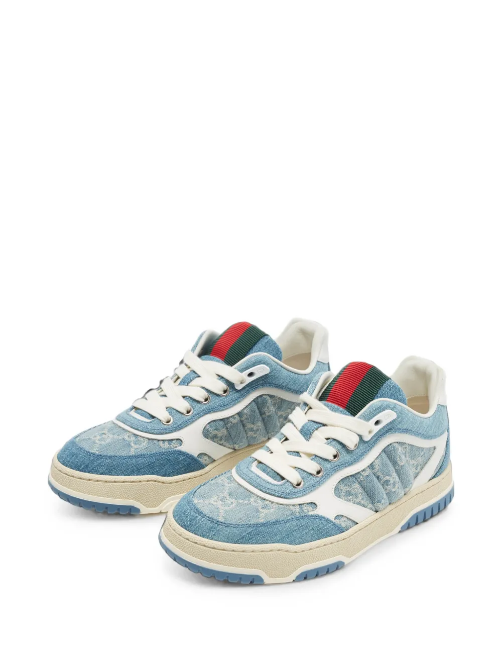 Gucci Pre-Owned Re-Web GG denim sneakers - Blau