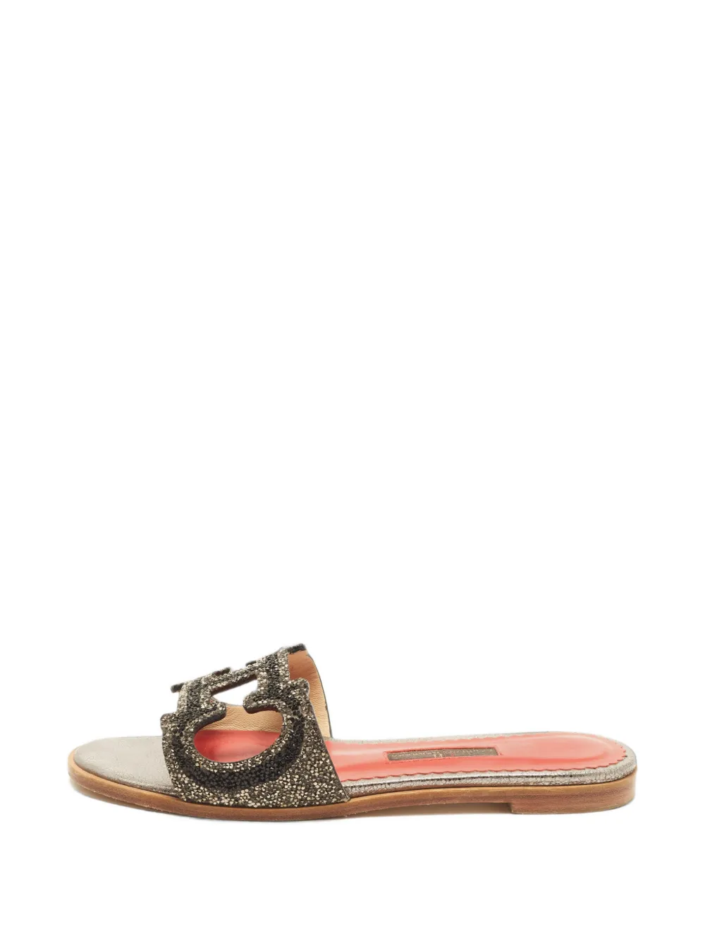 Carolina Herrera Vintage Initials Insignia crystal-embellished slides - Schwarz
