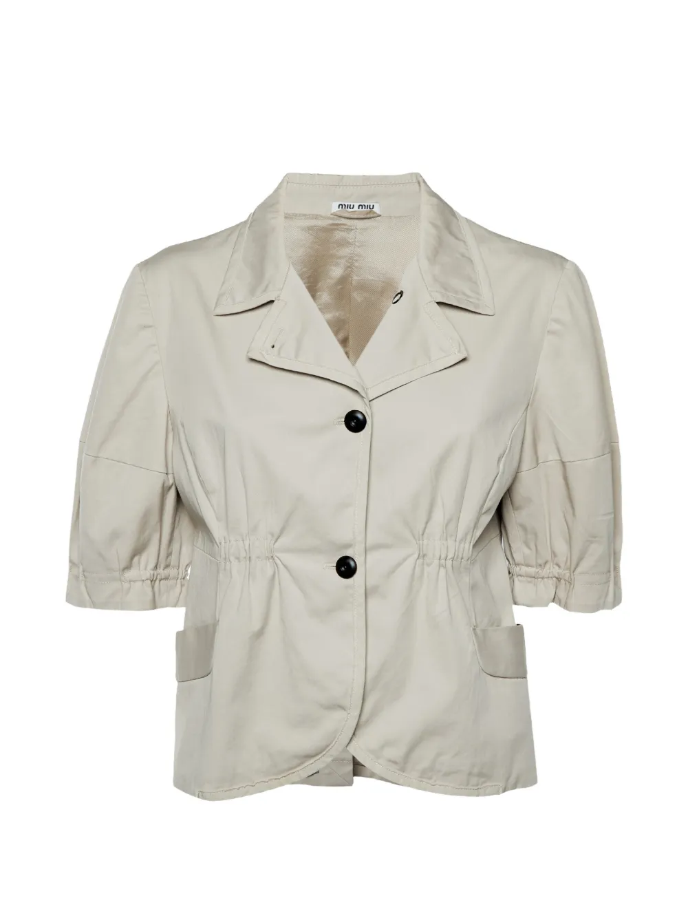 Miu Miu Pre-Owned button-front short-sleeve jacket - Toni neutri