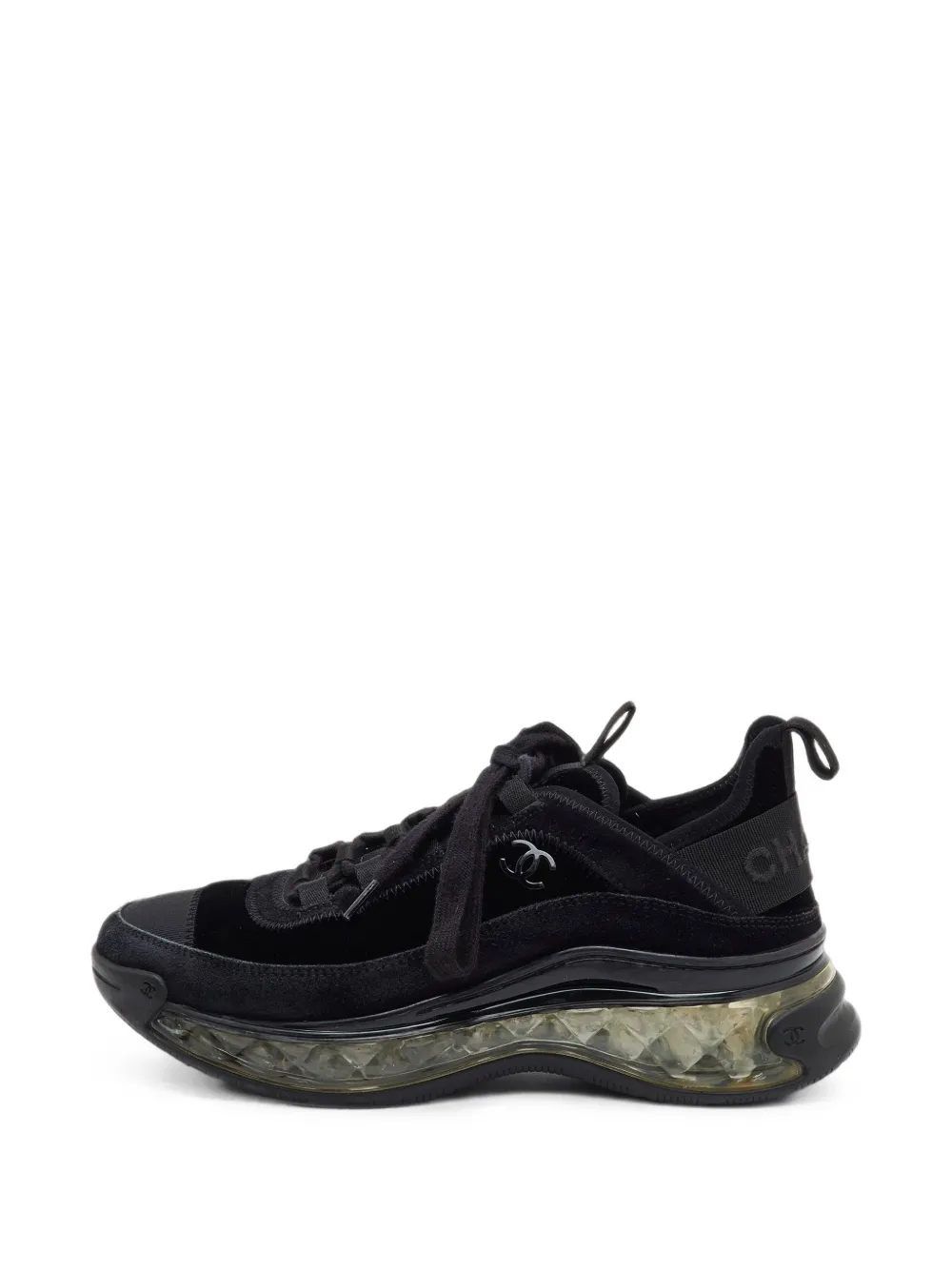 CHANEL Pre-Owned CC-logo velvet sneakers - Schwarz