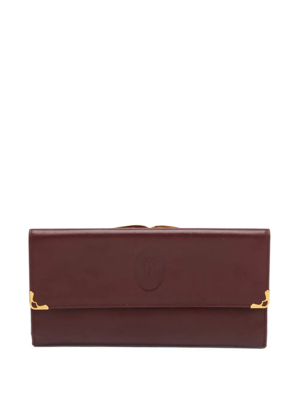 Pre-owned Cartier Must De  Flap Wallet In Red
