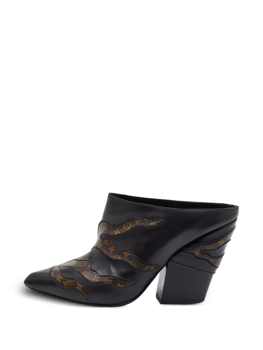 Louis Vuitton Pre-Owned Spitze Mules aus Canvas mit Monogramm - Schwarz