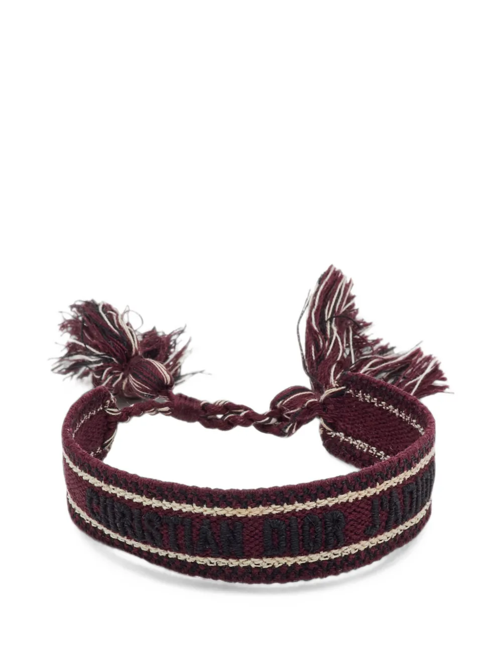 Christian Dior Pre-Owned J'Adior embroidered tassel bracelet - Rot