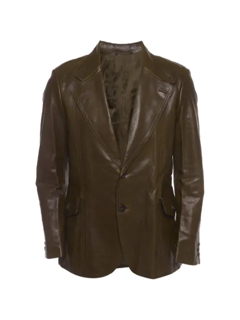 Gucci Pre-Owned button-up leather jacket