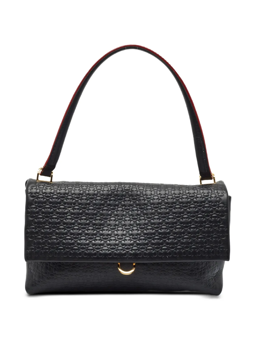 Carolina Herrera Vintage cabas Camelot médium à motif monogrammé embossé - Noir Carolina Herrera Vintage cabas Camelot médium à motif monogrammé embossé - Noir