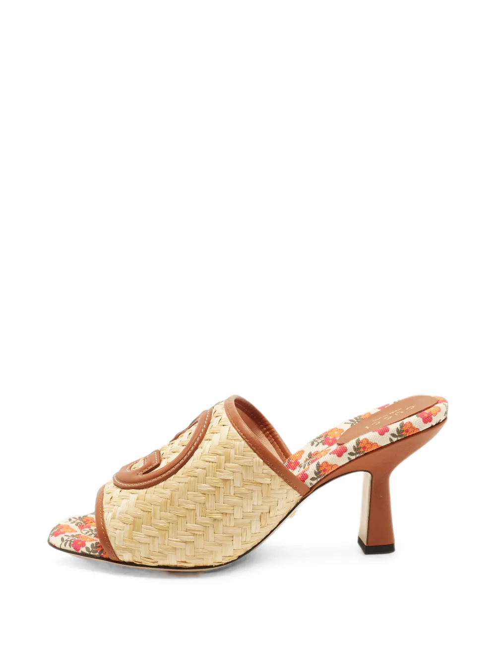 Gucci Pre-Owned Interlocking G raffia sandals - Nude