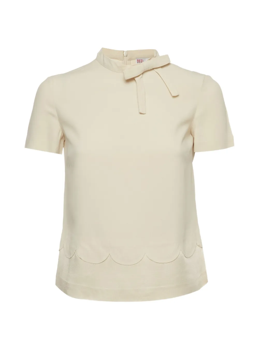 Chloé Pre-Owned RED scalloped-hem bow-detail blouse - Nude