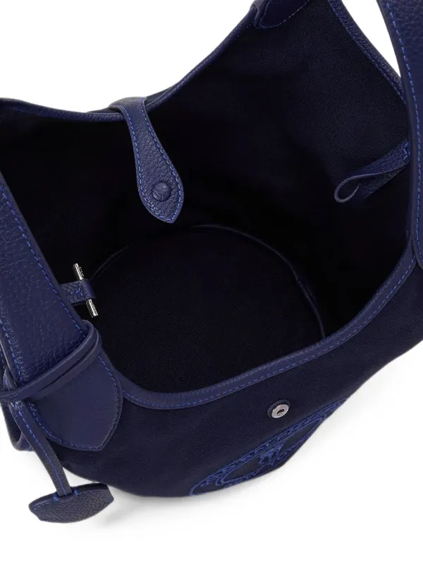 Polo Ralph Lauren Logo-embroidered Leather-trim Tote Bag in Blue, view 4