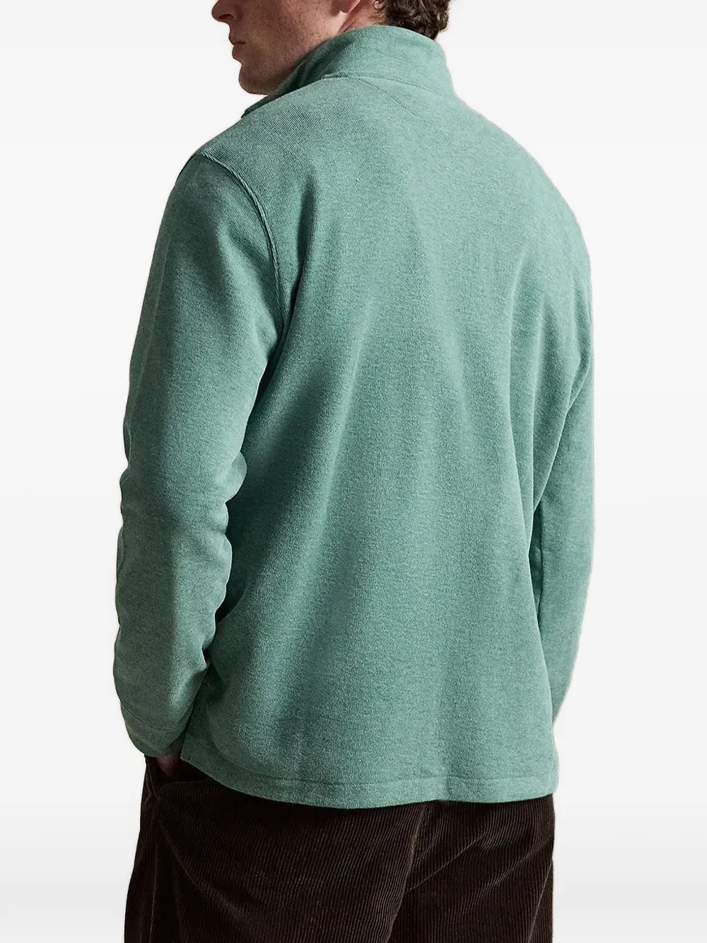 Polo Ralph Lauren Estate geribbelde pullover met kwartrits Groen